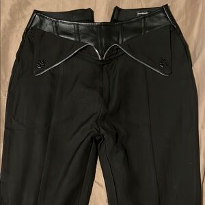 Maniere De Voir Black Dress Pants Zipper Detail